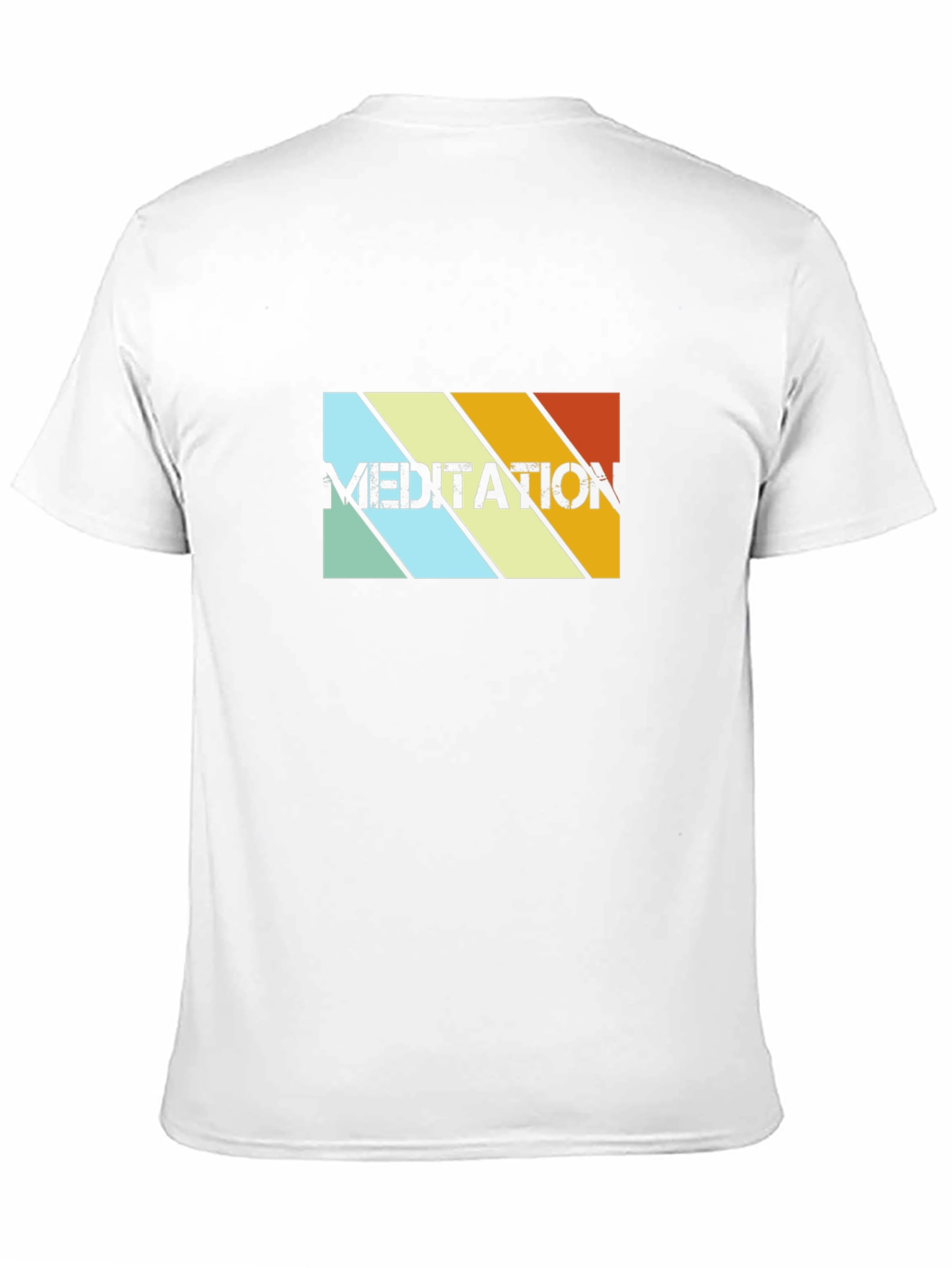 Meditation Retro Striped Graphic Tee - Black
