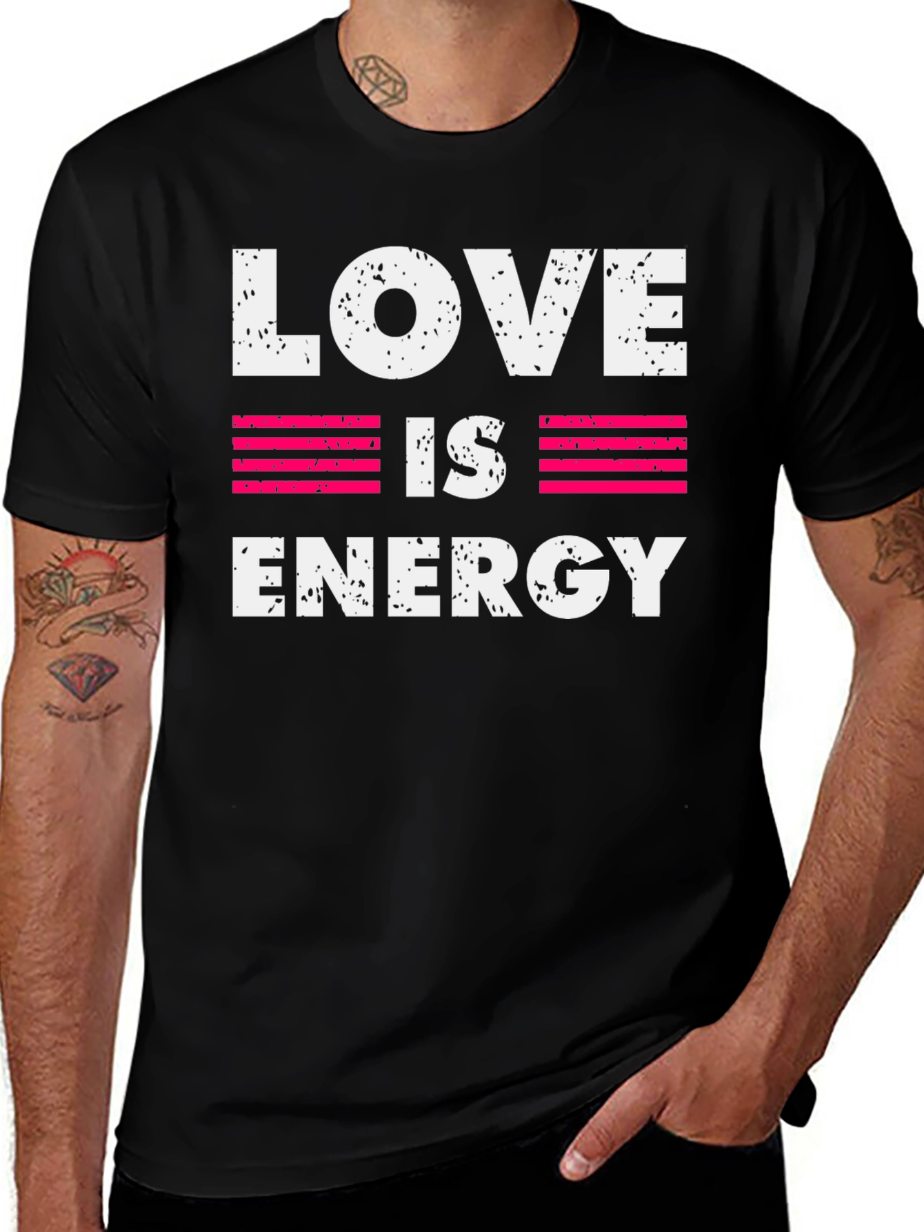 Love is Energy Graphic Print Crew Neck T-Shirt