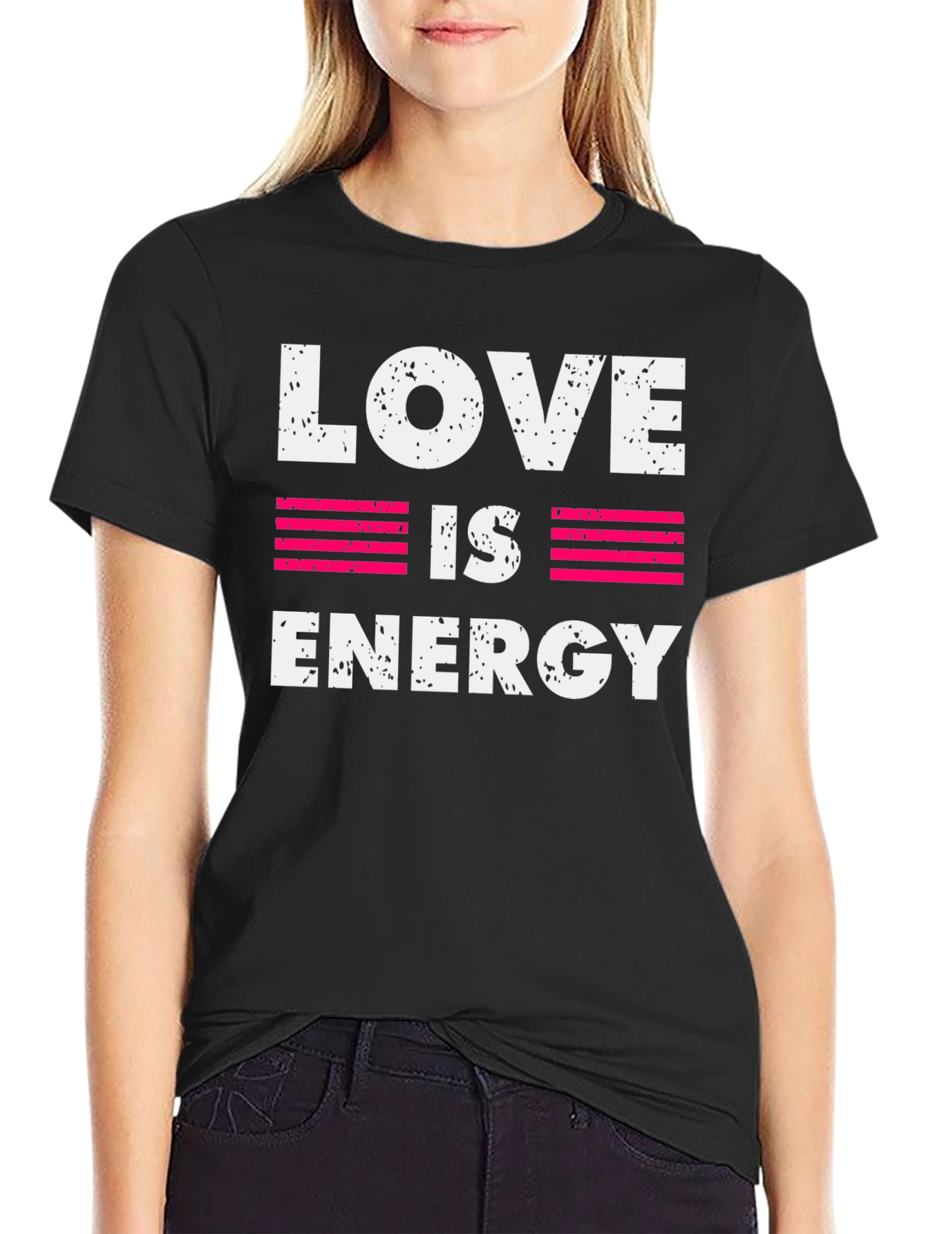 Love is Energy Graphic Print Crew Neck T-Shirt