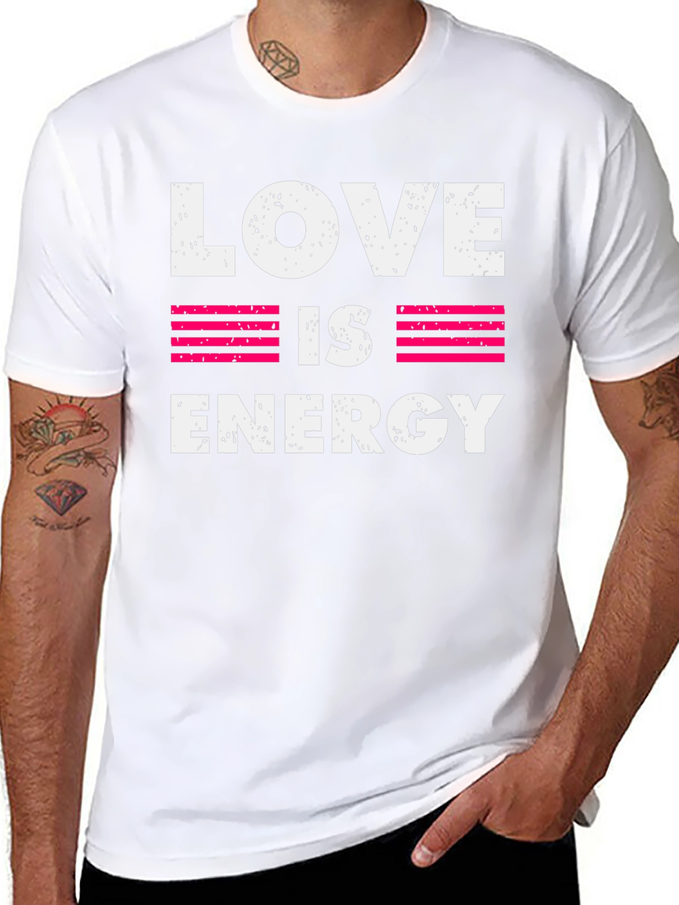 Love is Energy Graphic Print Crew Neck T-Shirt