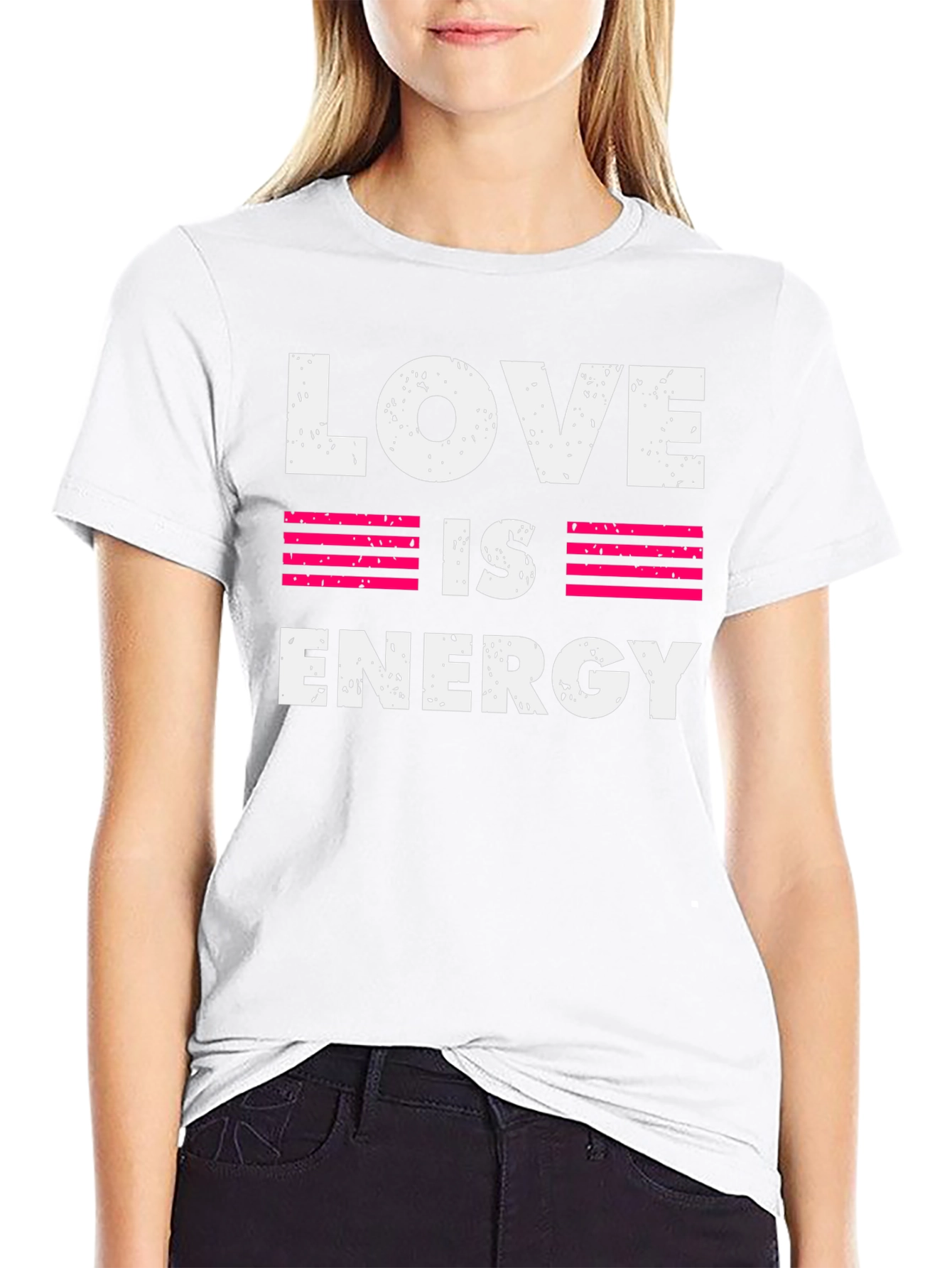 Love is Energy Graphic Print Crew Neck T-Shirt