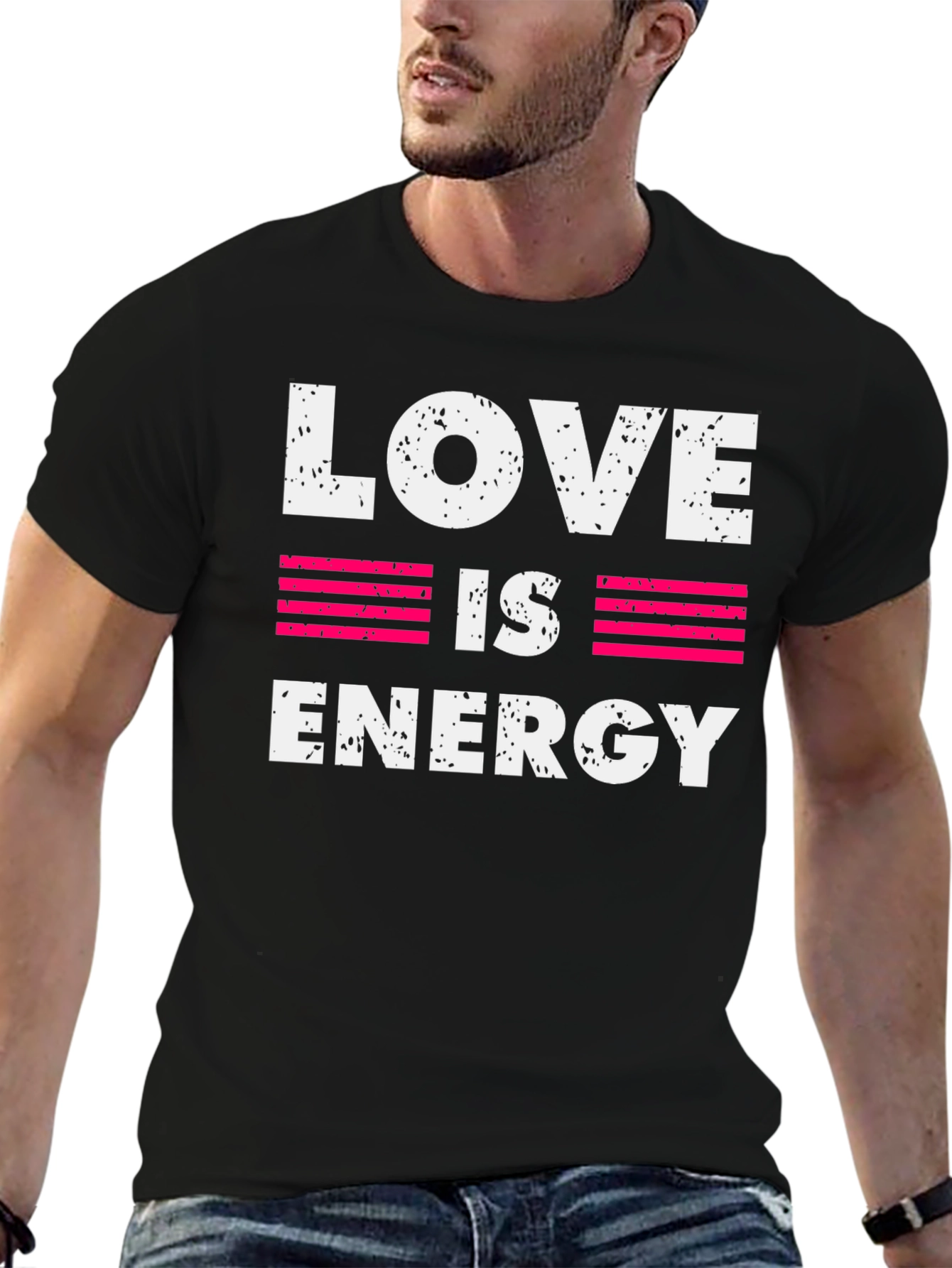 Love is Energy Graphic Print Crew Neck T-Shirt