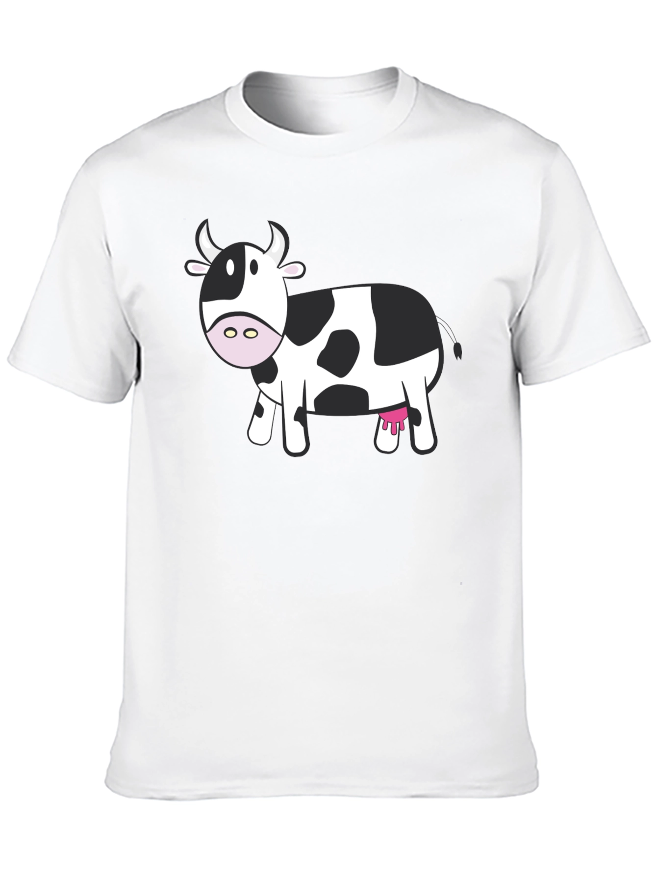 Cow Graphic Tee - Black Cotton Shirt