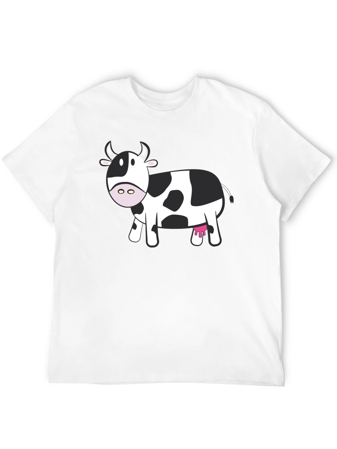 Cow Graphic Tee - Black Cotton Shirt