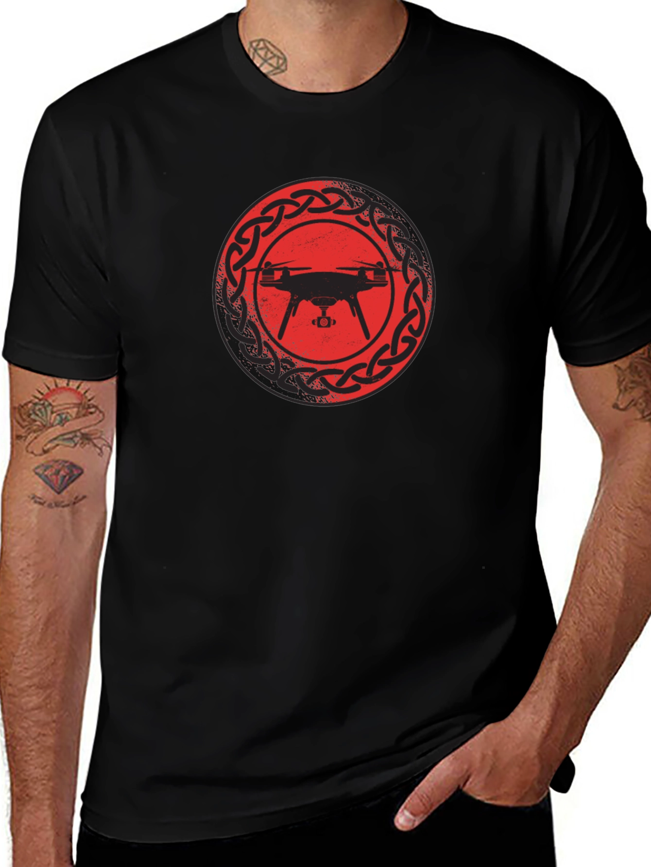 Drone Celtic Knot T-Shirt - Unique Graphic Tee