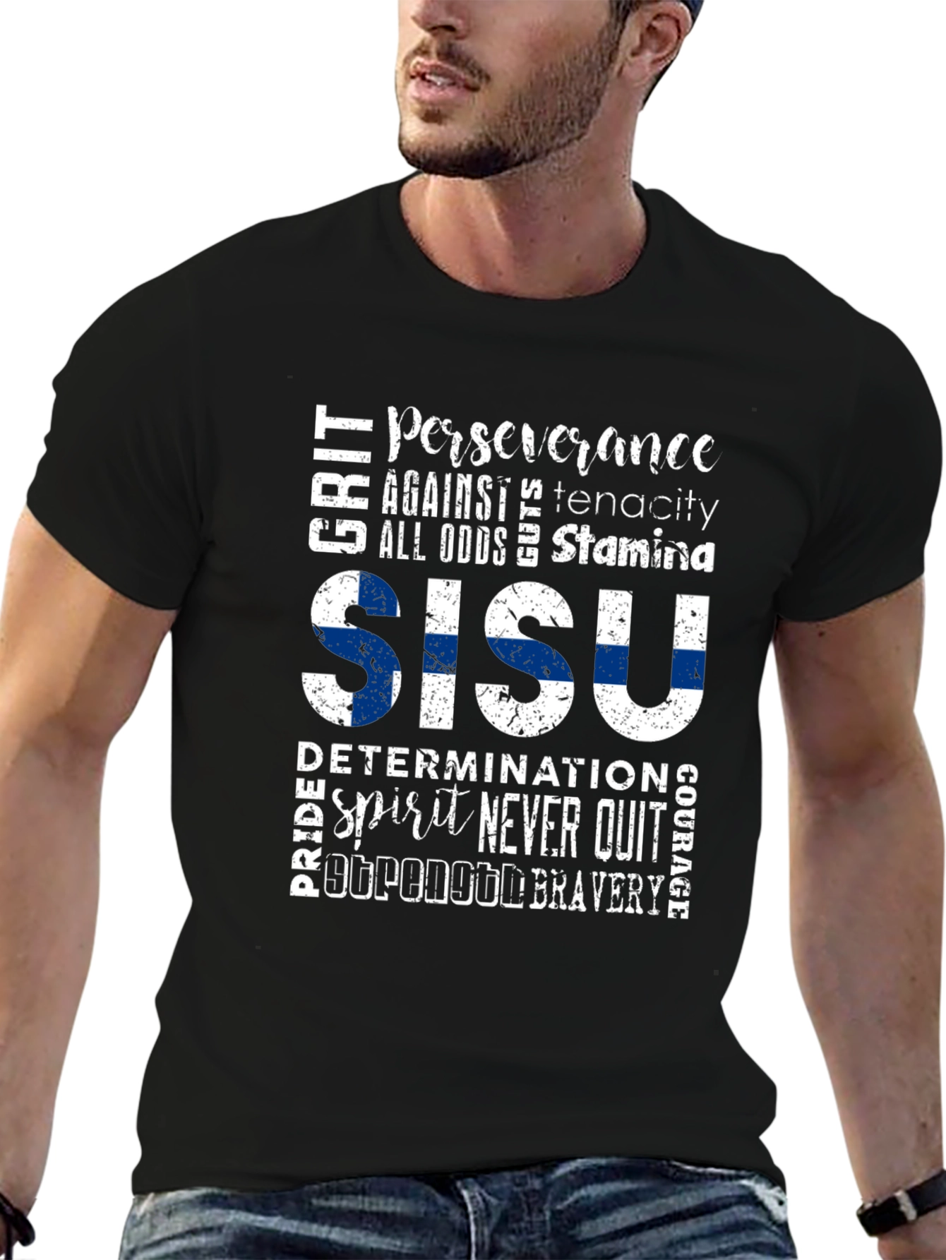 Sisu Finland Flag Graphic T-Shirt