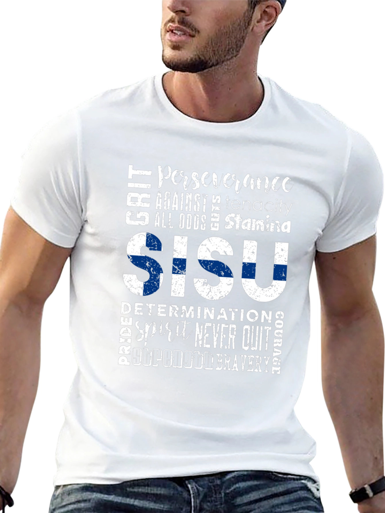 Sisu Finland Flag Graphic T-Shirt