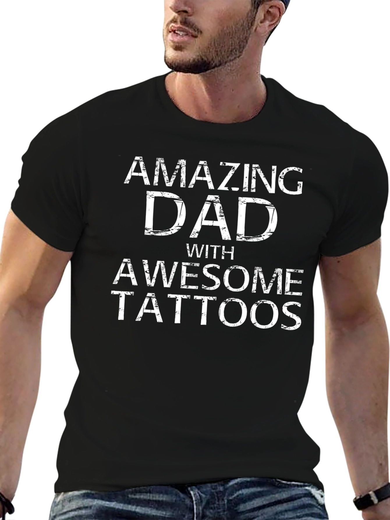 Amazing Dad with Awesome Tattoos Graphic T-Shirt