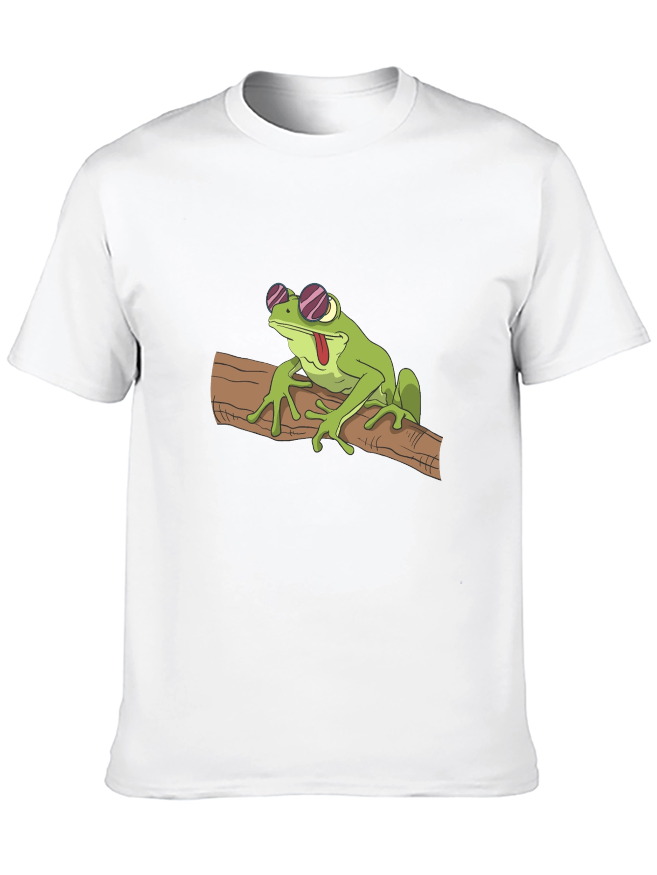 Cool Frog on Branch Black T-Shirt