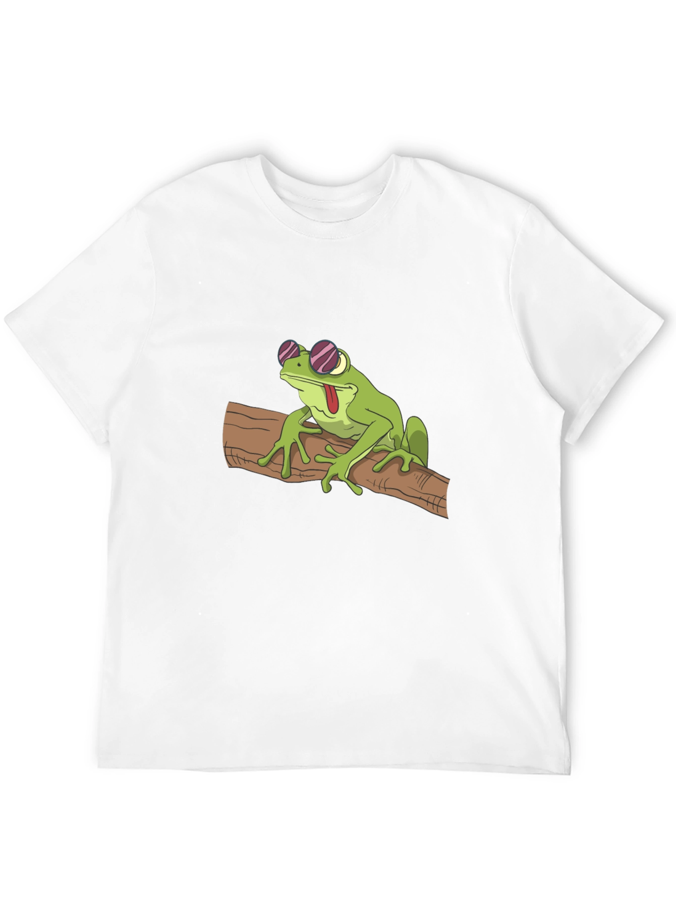 Cool Frog on Branch Black T-Shirt