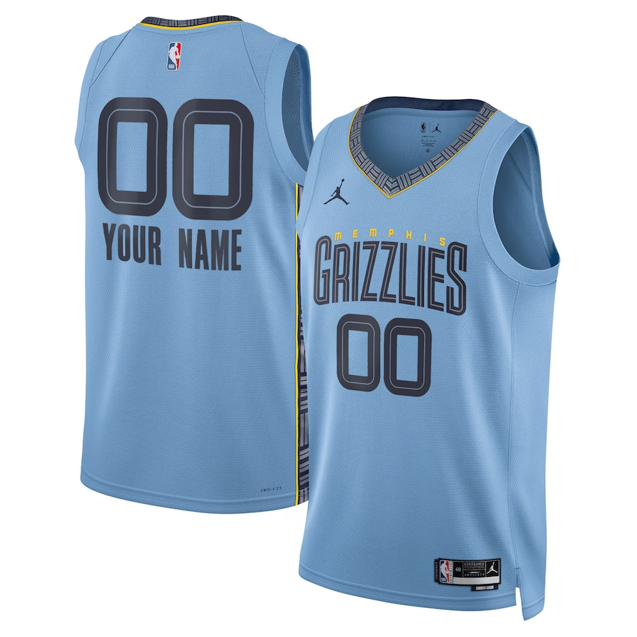 Men's Memphis Grizzlies Blue 2022/23 Swingman Custom Jerseys - Statement Edition