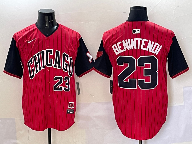 Men's Chicago White Sox Andrew Benintendi #23 Red/Black 2025 City Connect Limited Player Jerseys