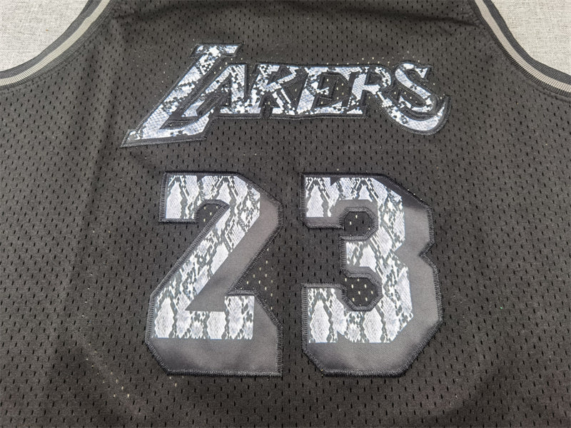 Men's Los Angeles Lakers LeBron James #23 Black 2018/19 Hardwood Classics Swingman Jerseys