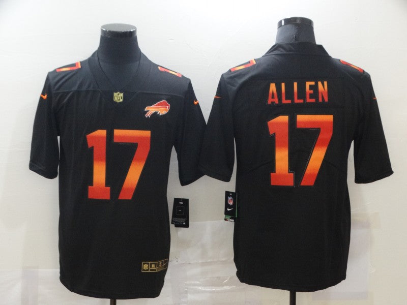 Men's Buffalo Bills #17 Josh Allen Black Alternate Game Jerseys