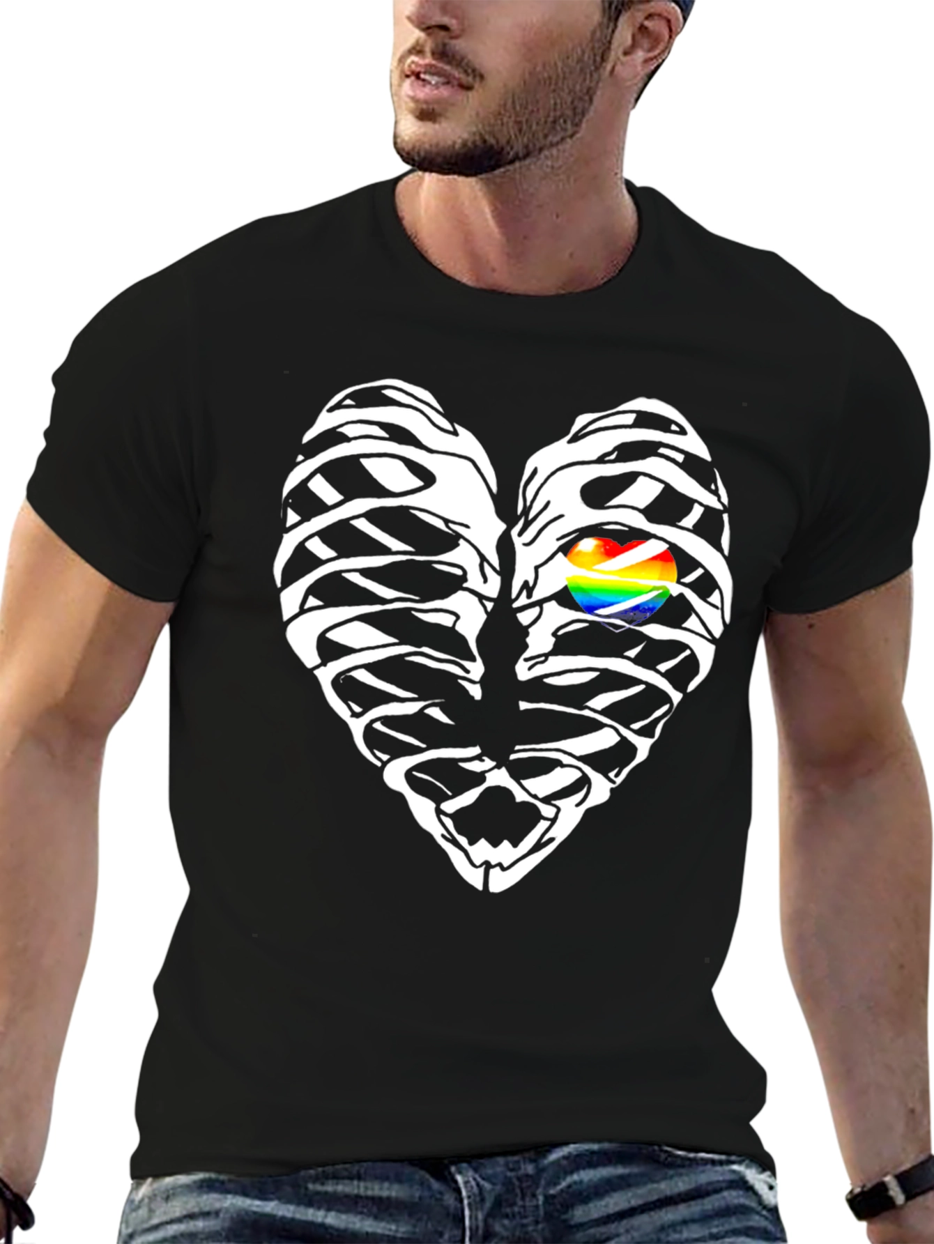Heart Ribcage LGBT Graphic T-Shirt