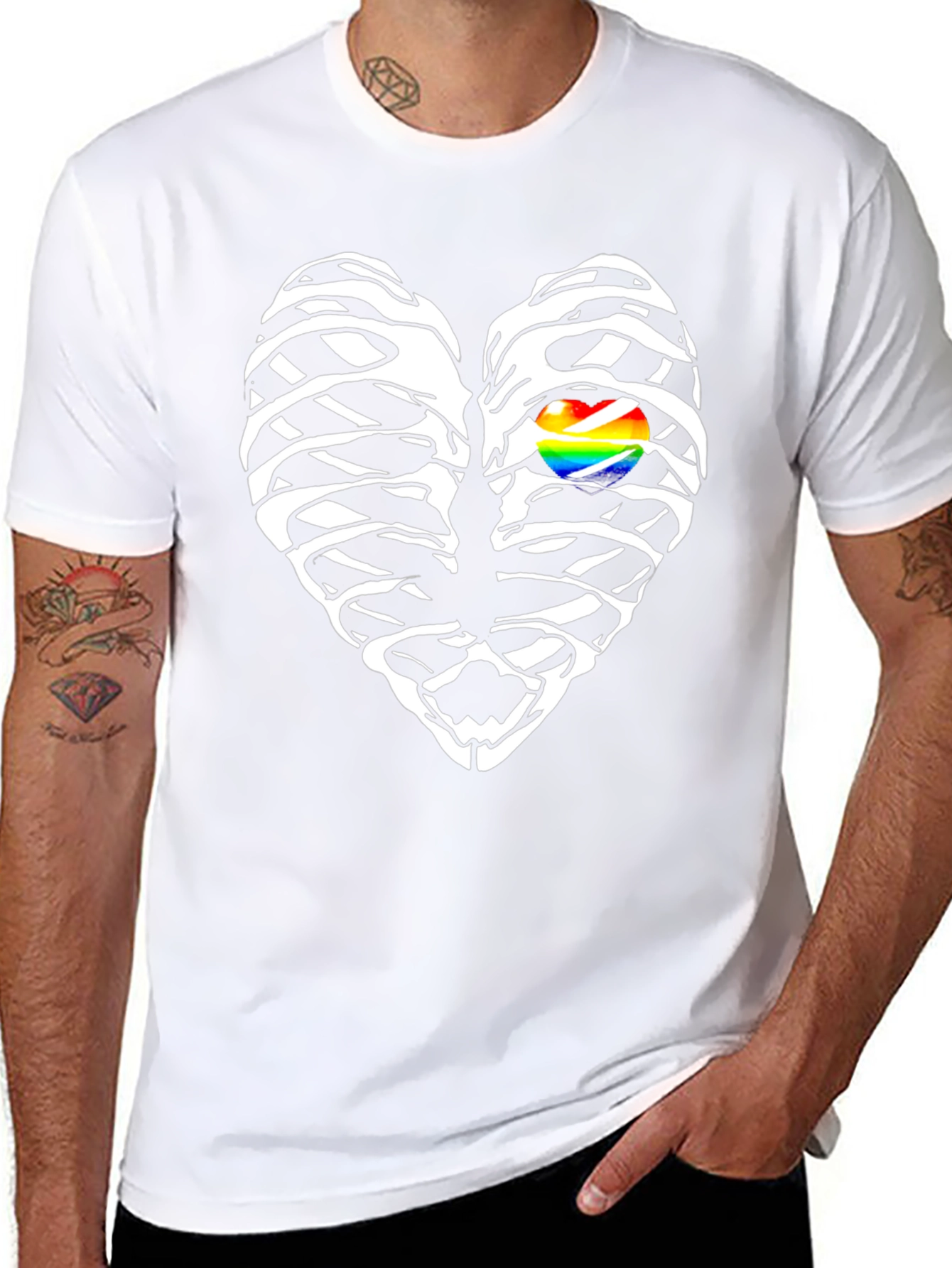 Heart Ribcage LGBT Graphic T-Shirt