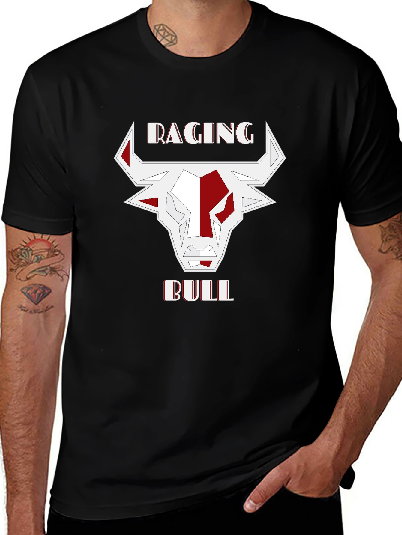 Raging Bull Graphic Tee - Stylish Mens Black T-Shirt