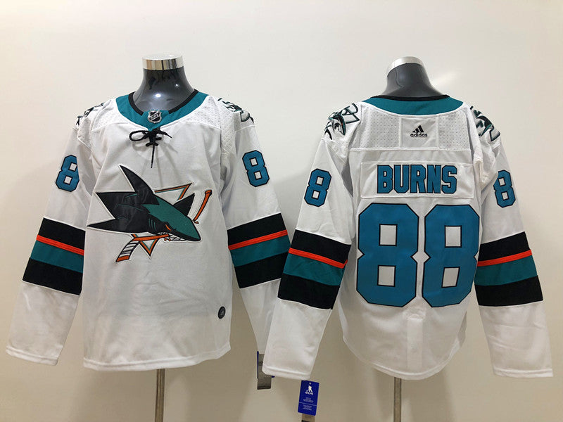 Men's San Jose Sharks Brent Burns #88 White Breakaway Player Jerseys