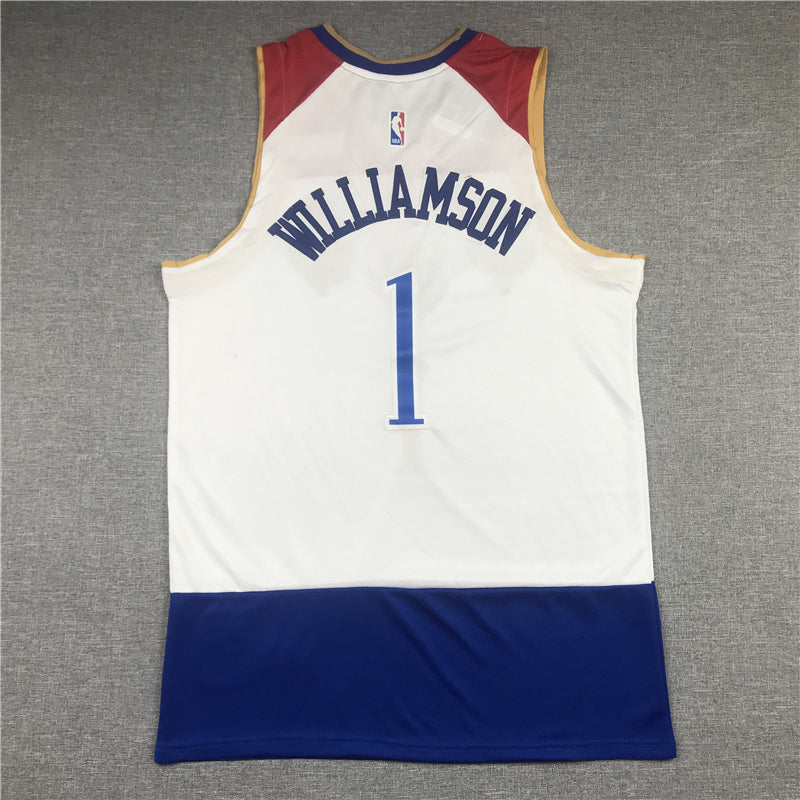 Men's New Orleans Pelicans Zion Williamson #1 White 2020/21 Swingman Jerseys