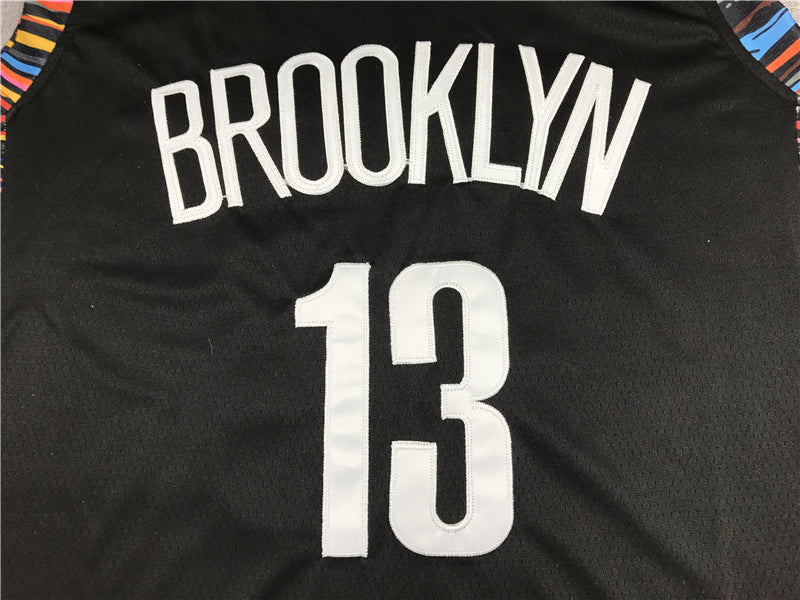 Men's Brooklyn Nets James Harden #13 NBA Black Fashion Jerseys - City Edition