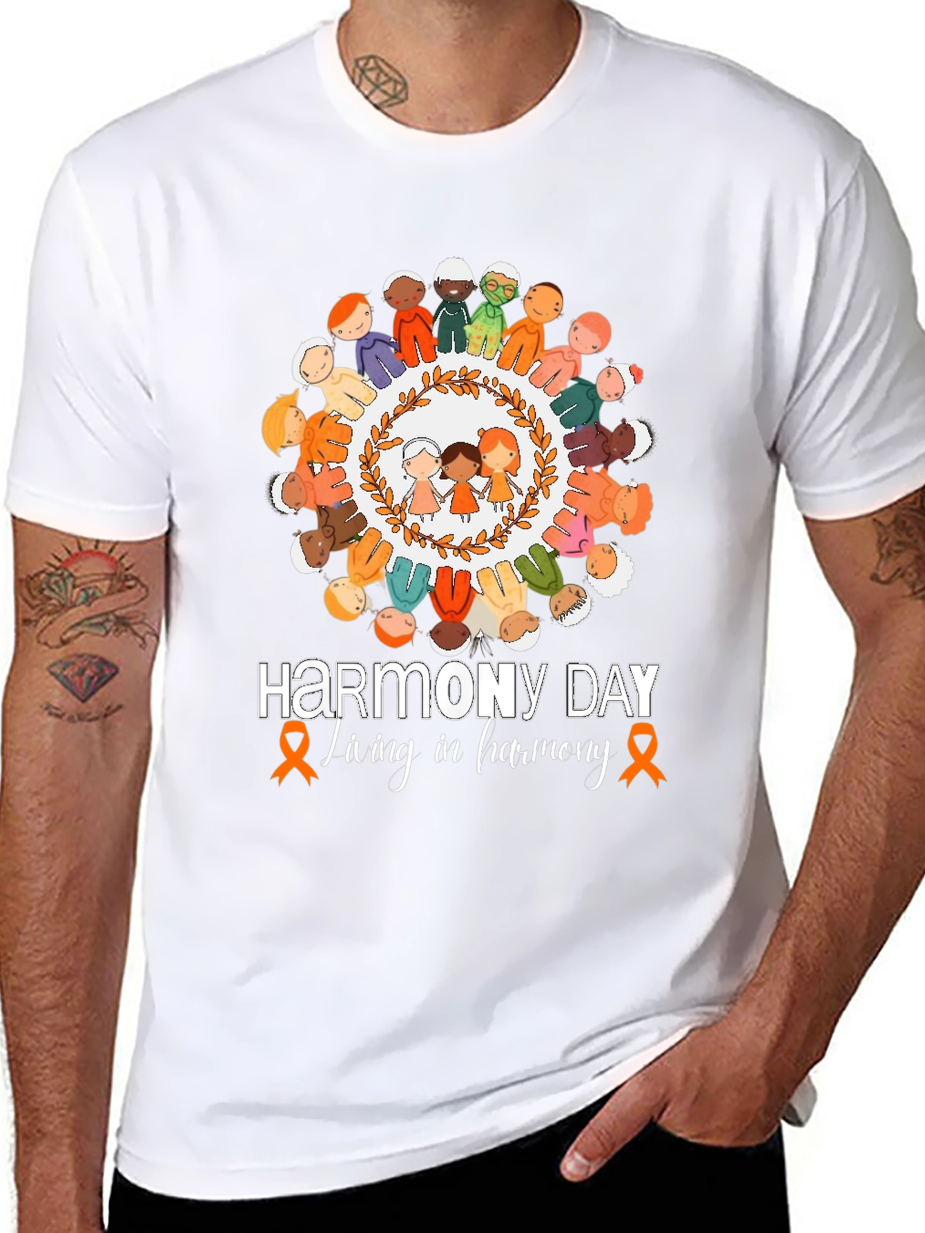 Harmony Day T-Shirt: Living in Harmony Tee