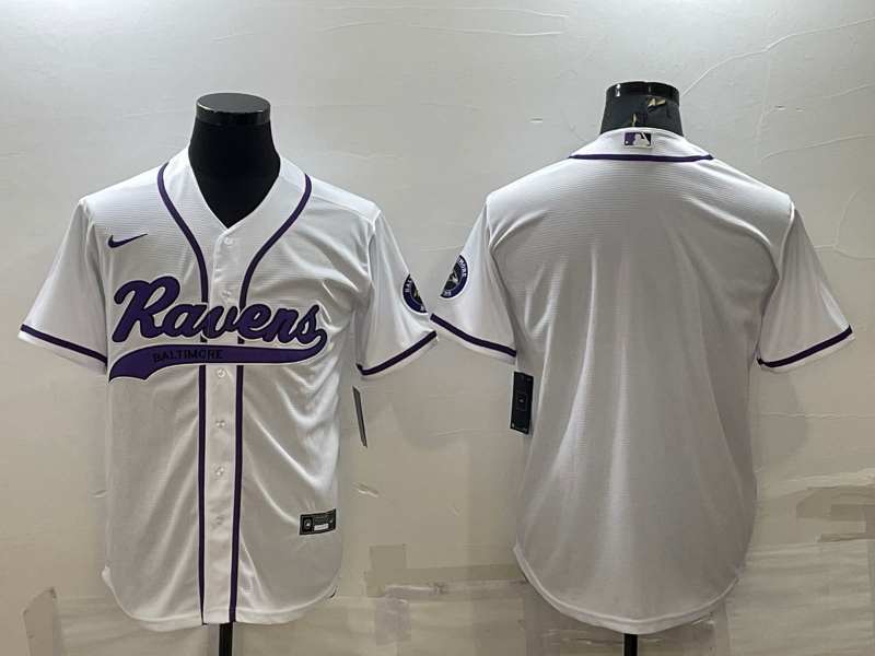 Men's Baltimore Ravens White Blank Jerseys