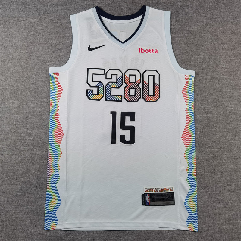 Men's Denver Nuggets Nikola Jokic #15 White 2024/25 Swingman Player Jerseys - City Edition