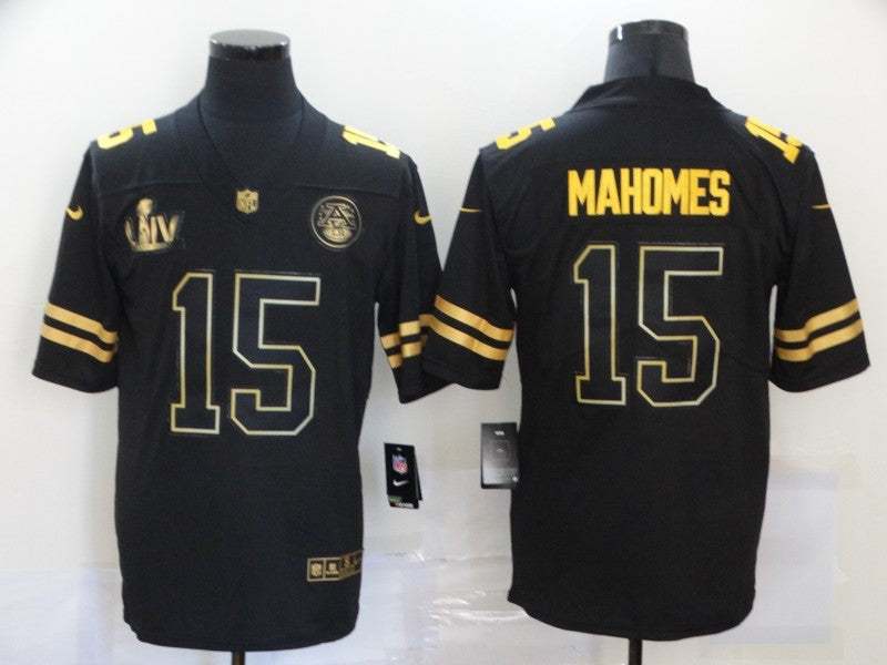 Men's Kansas City Chiefs #15 Patrick Mahomes Black Game Jerseys
