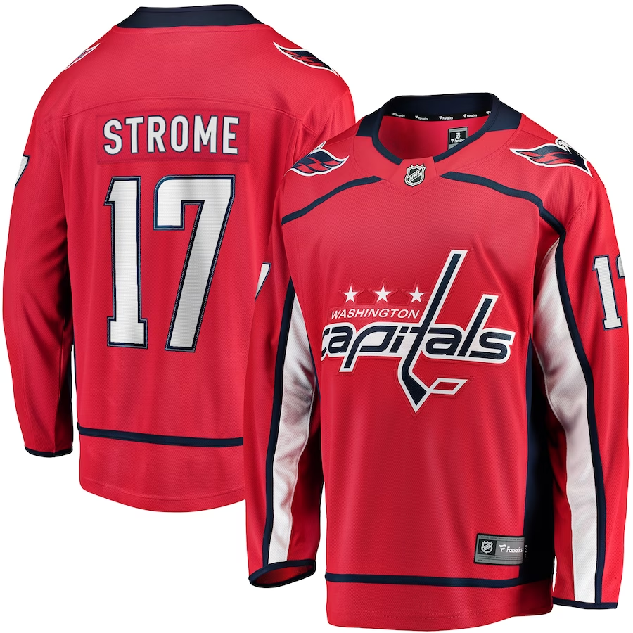 Men's Washington Capitals Dylan Strome #17 Red Home Breakaway Player Jerseys