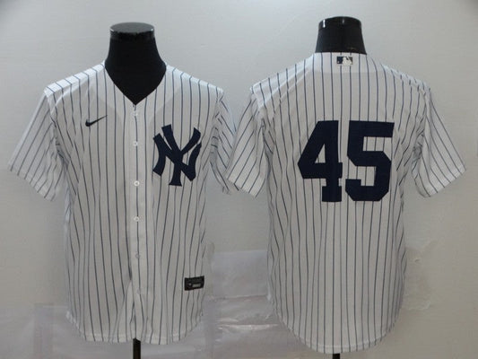 Men's New York Yankees Gerrit Cole #45 White Replica Player Name Jerseys
