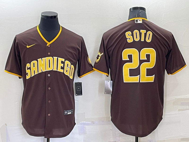 Men's San Diego Padres Juan Soto #22 Brown Replica Player Jerseys