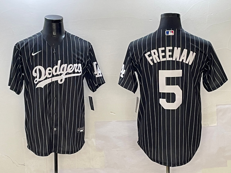 Men's Los Angeles Dodgers Freddie Freeman #5 Black Alternate Limited Player Jerseys