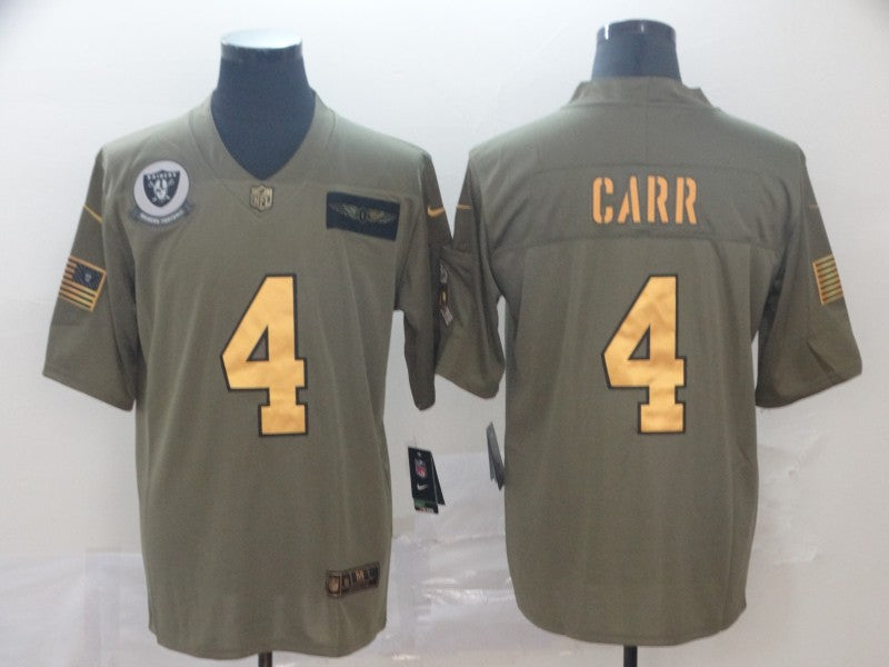 Men's Las Vegas Raiders Derek Carr #4 Brown Player Game Jerseys