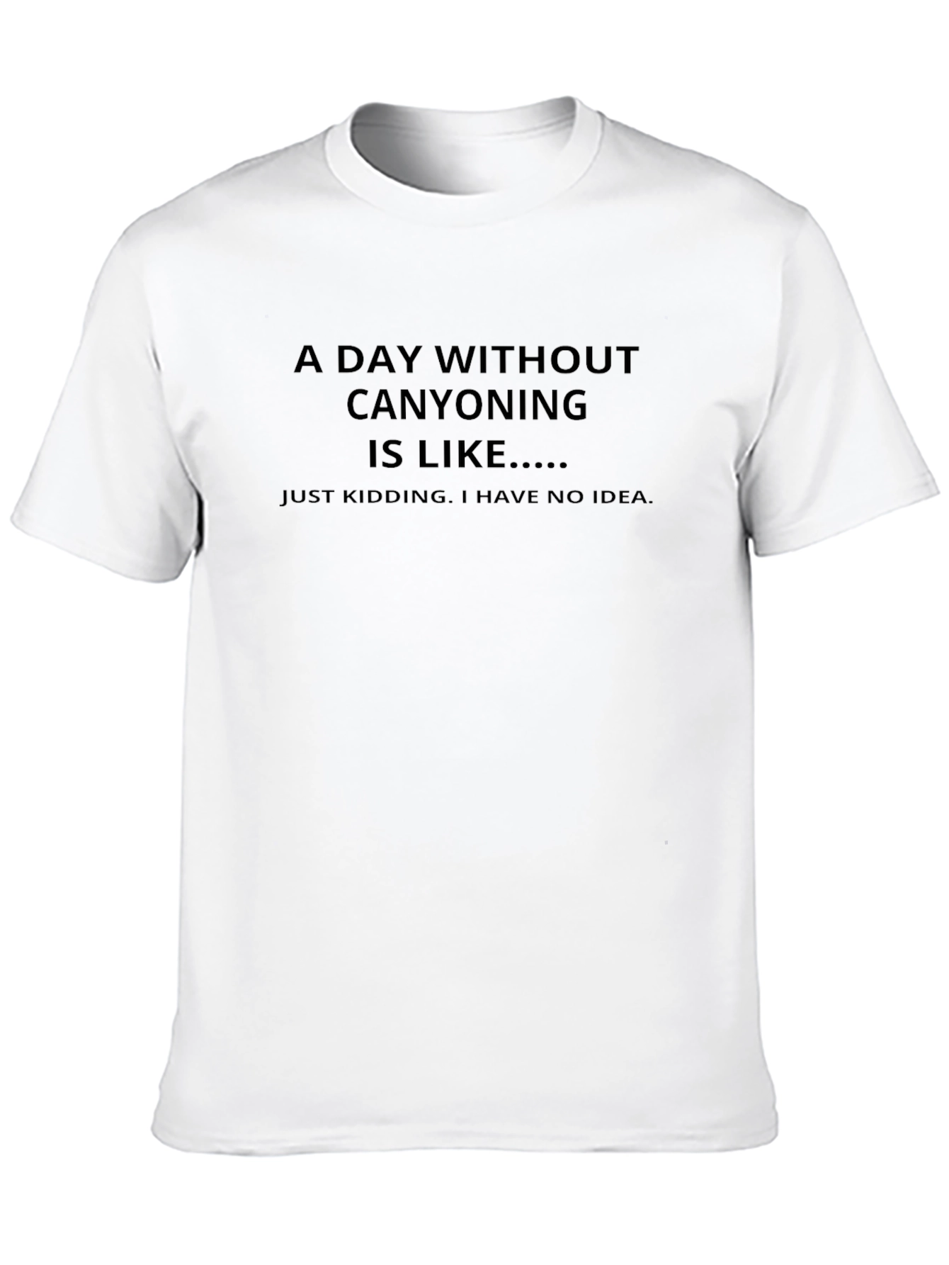 Canyoning Humor Tee - Black Graphic T-Shirt