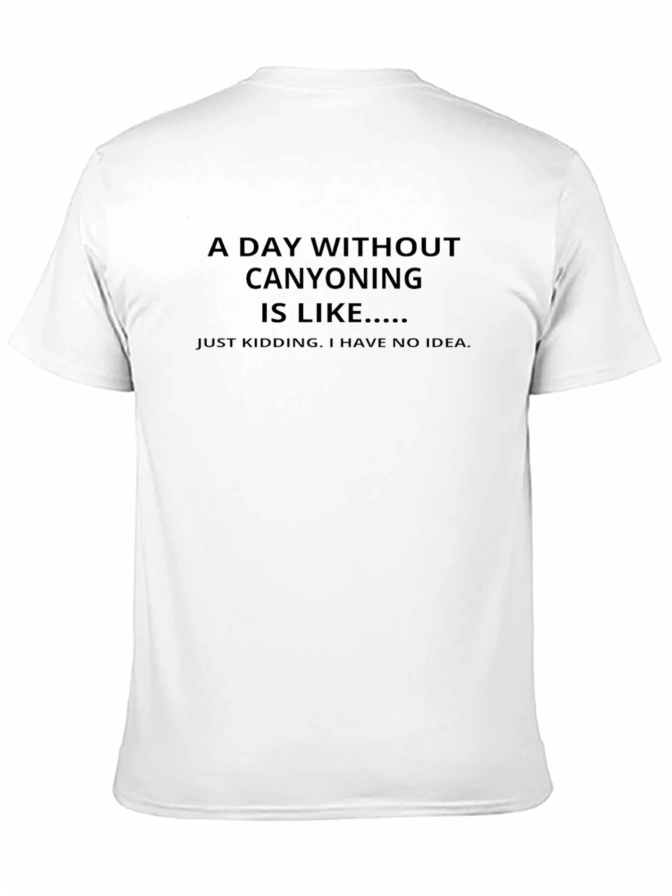 Canyoning Humor Tee - Black Graphic T-Shirt