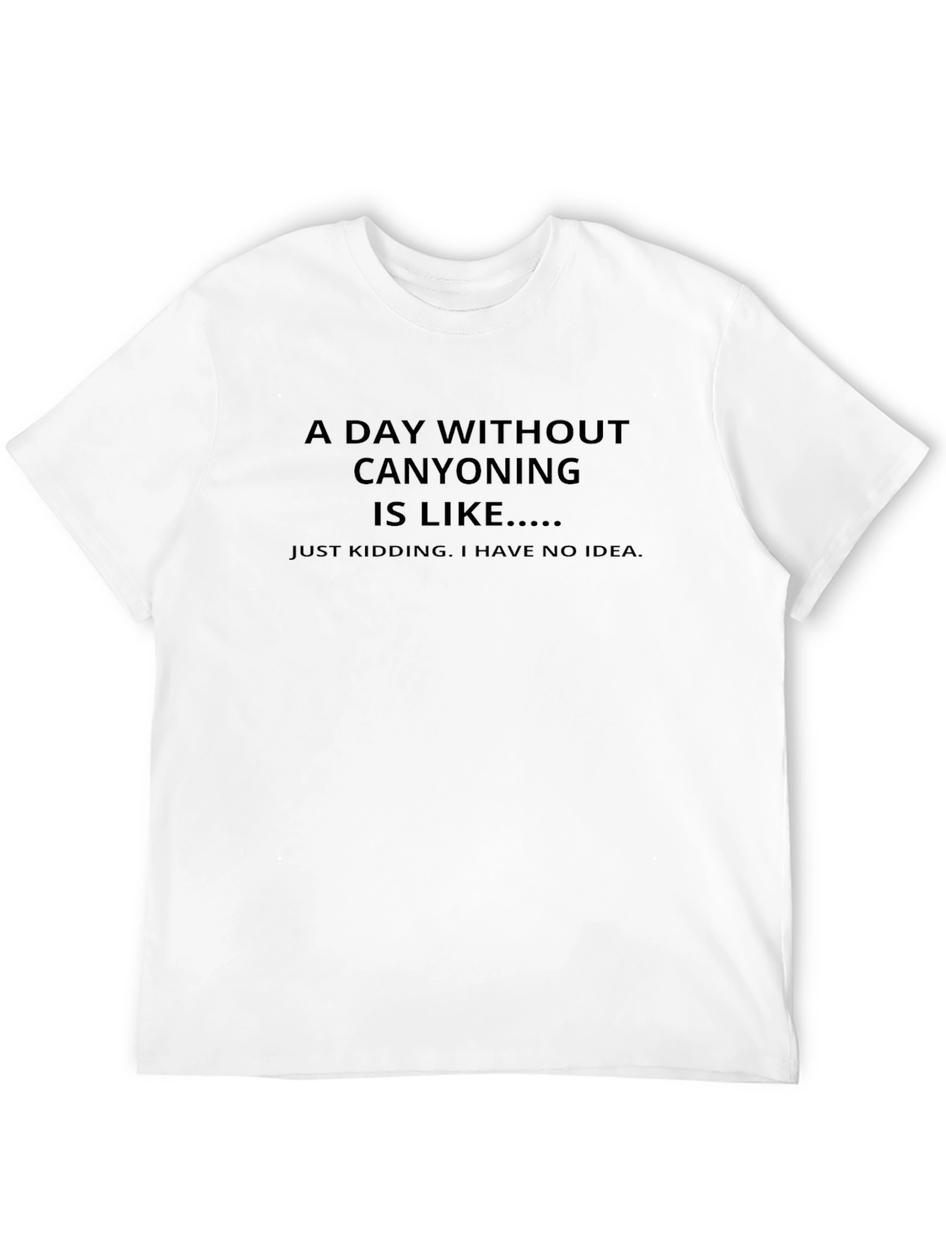 Canyoning Humor Tee - Black Graphic T-Shirt