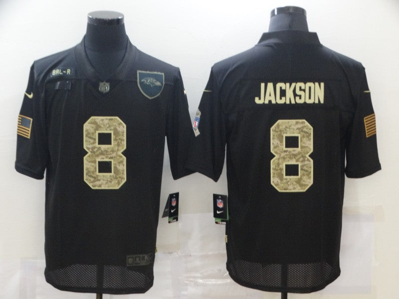 Men's Baltimore Ravens #8 Lamar Jackson Black Player Game Jerseys