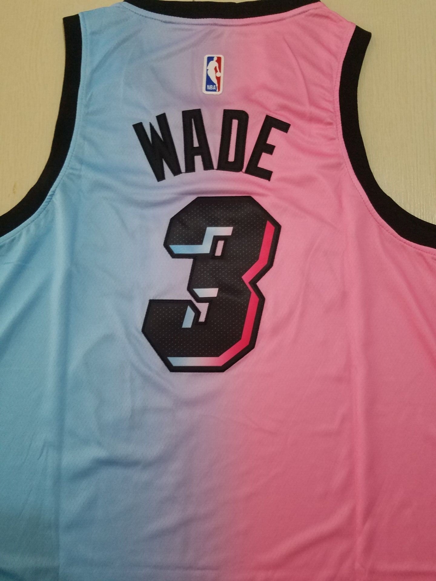 Men's Miami Heat Dwyane Wade #3 Pink/Blue Swingman Player Jerseys