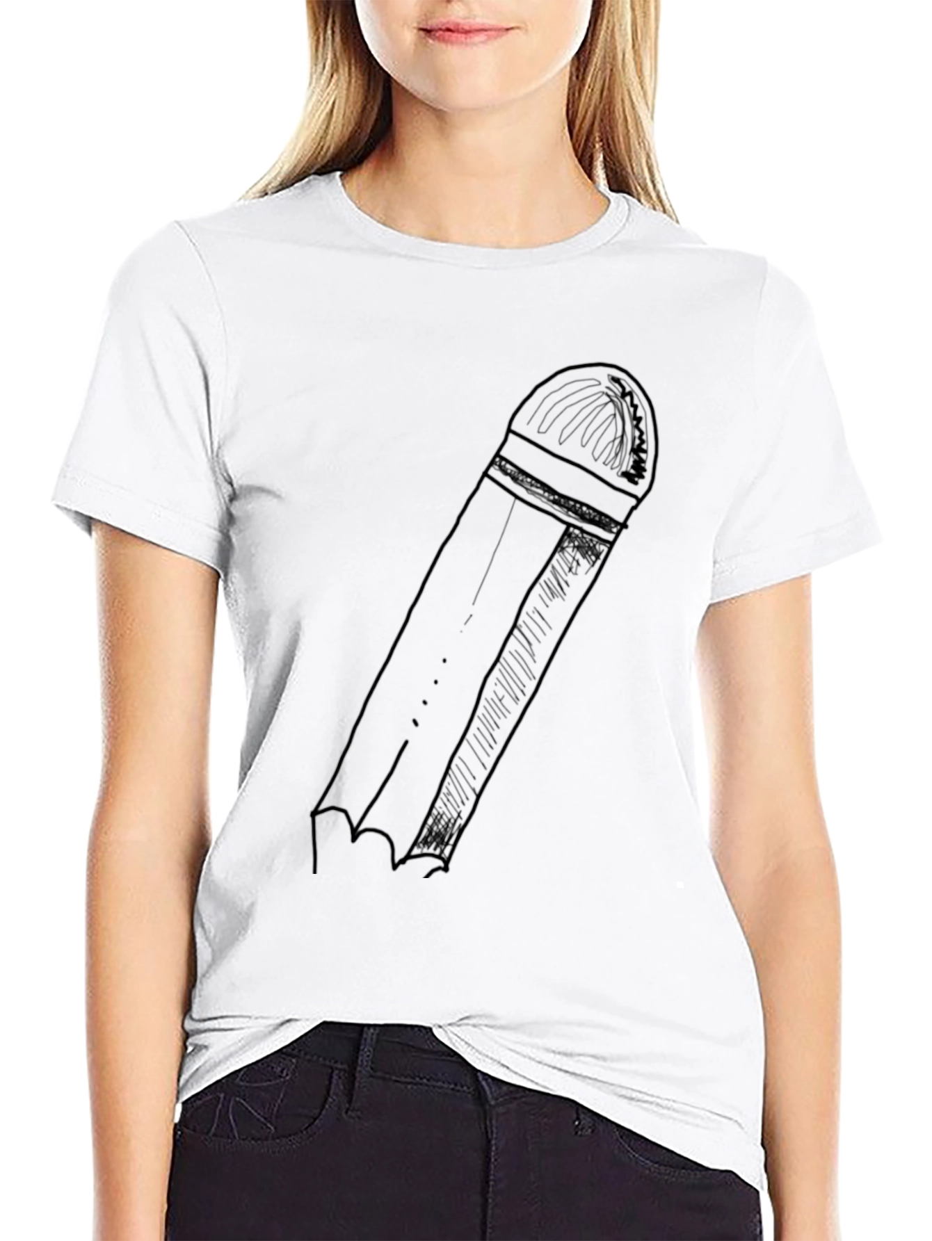 Pencil Graphic Black T-Shirt - Casual Style