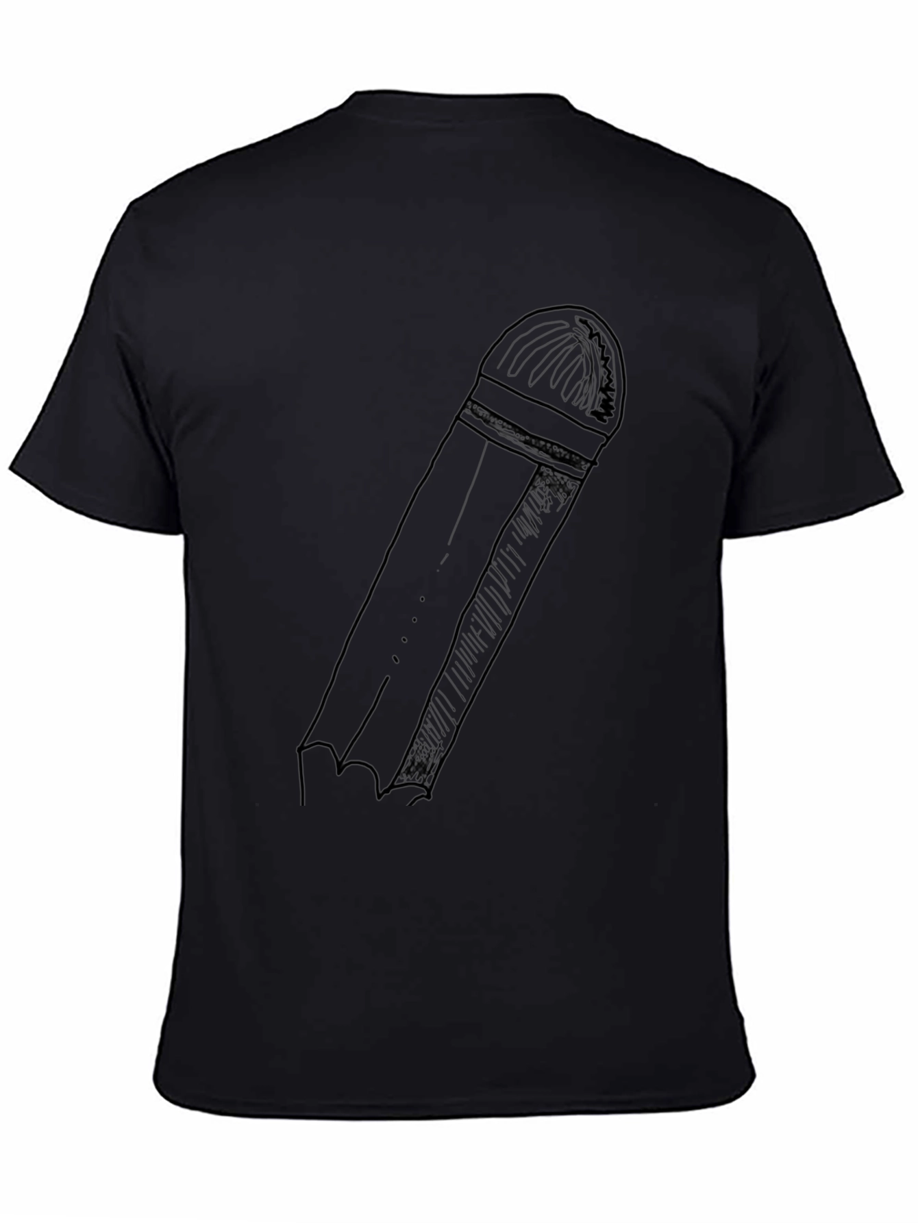 Pencil Graphic Black T-Shirt - Casual Style
