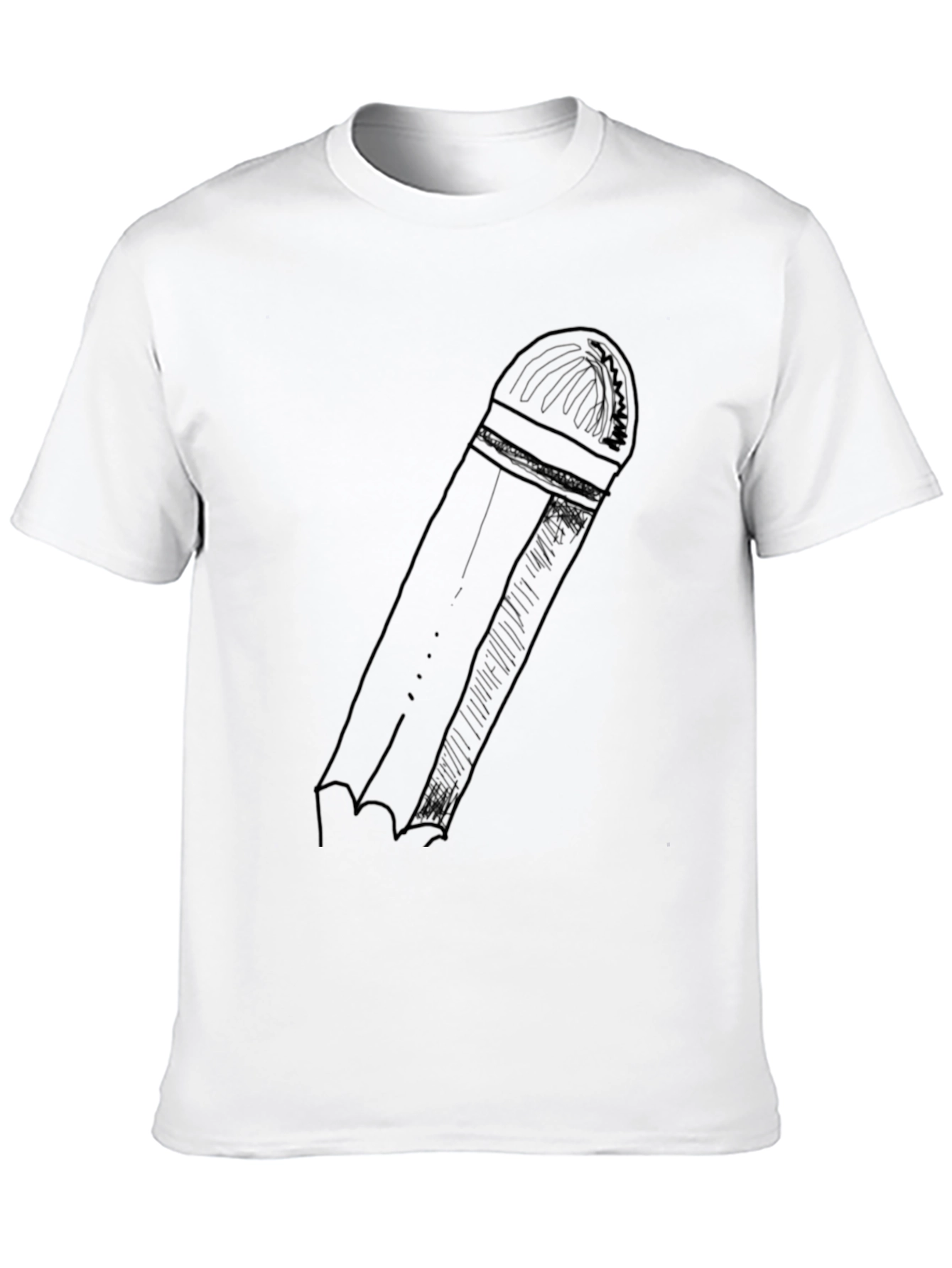 Pencil Graphic Black T-Shirt - Casual Style
