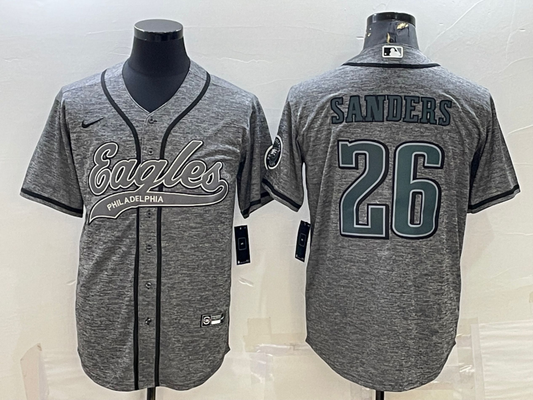 Men's Philadelphia Eagles Miles Sanders #26 Gray Player Jerseys Joint Edition