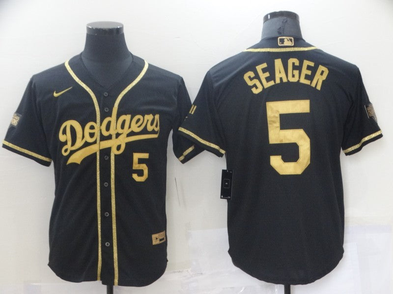 Men's Los Angeles Dodgers Corey Seager #5 Black Replica Player Jerseys