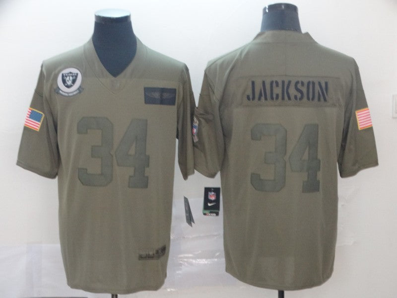 Men's Las Vegas Raiders Bo Jackson #34 Brown Game Jerseys