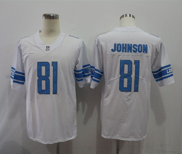 Men's Detroit Lions Calvin Johnson #81 White Game Jerseys
