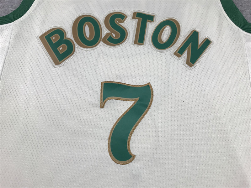 Men's Boston Celtics Jaylen Brown #7 White 2023/24 Swingman Jerseys - City Edition
