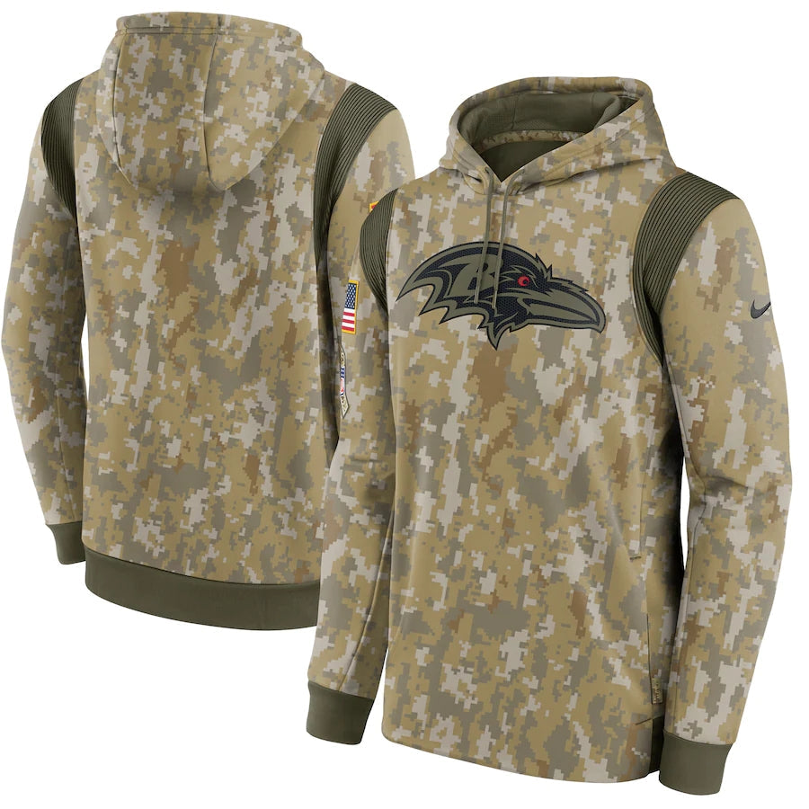 Men's Baltimore Ravens NFL 2021 Salute to Service Hoodie1 Camouflage