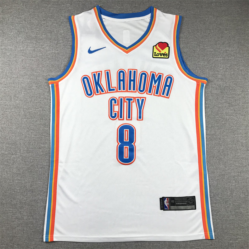 Men's Oklahoma City Thunder Jalen Williams #8 White Swingman Jerseys - Association Edition