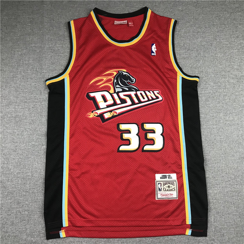 Men's Detroit Pistons Grant Hill 1998-99 Red Hardwood Classics Swingman Jerseys