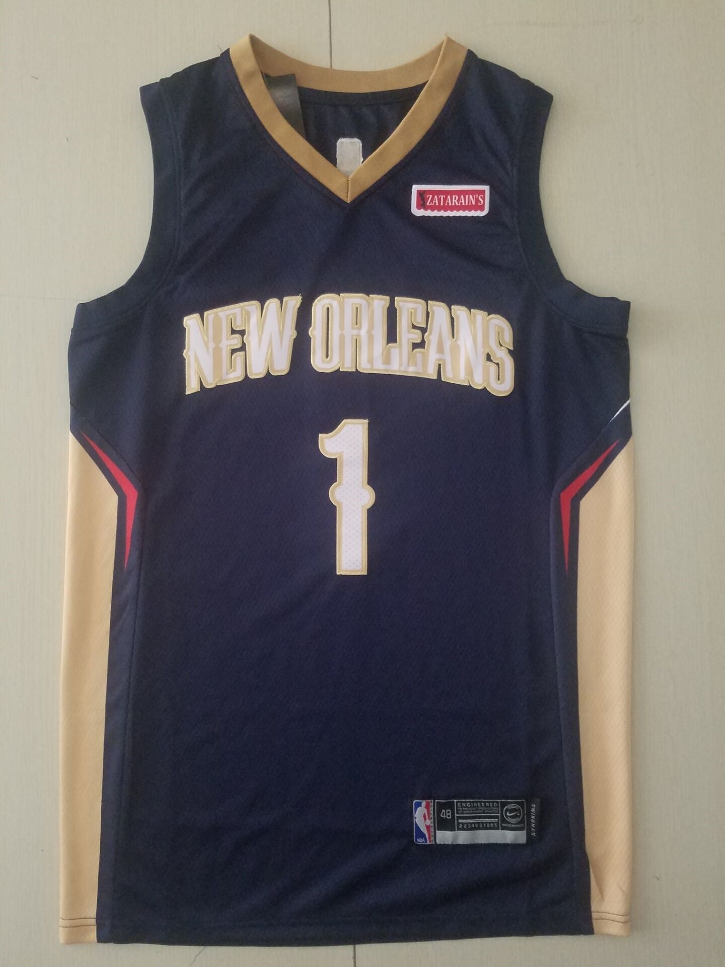 Men's New Orleans Pelicans Zion Williamson #1 NBA Dark Blue Swingman Jerseys